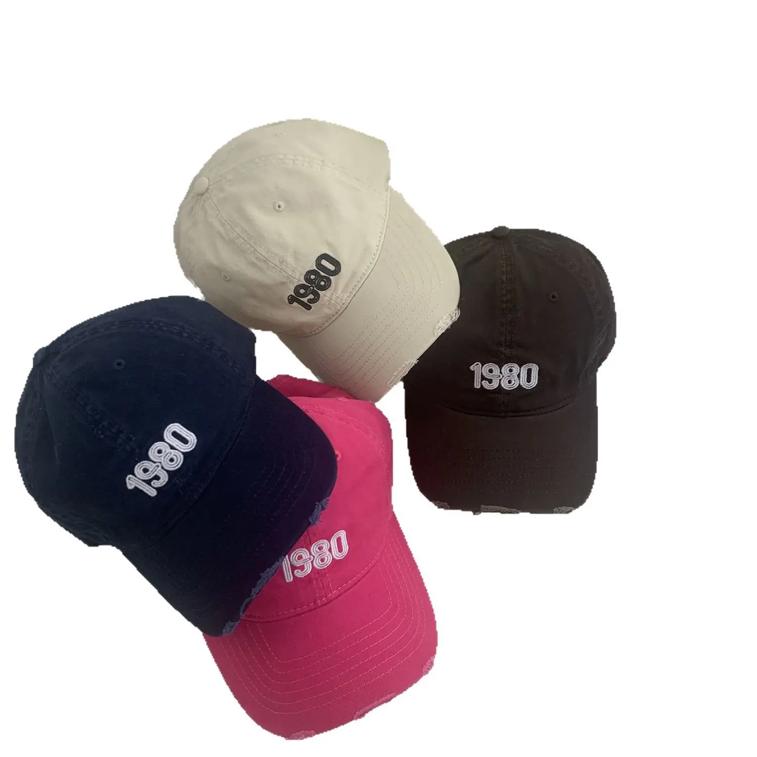 Women Men Summer Black Embroidered Cap 1980 - Image 14