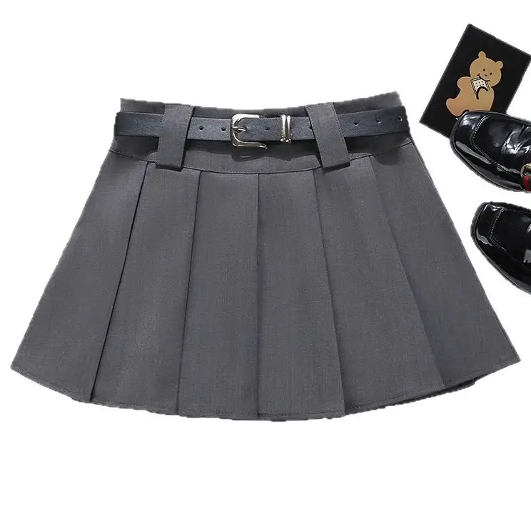 Black Pleated Skirt With Belt High Waist 2025 - Image 9
