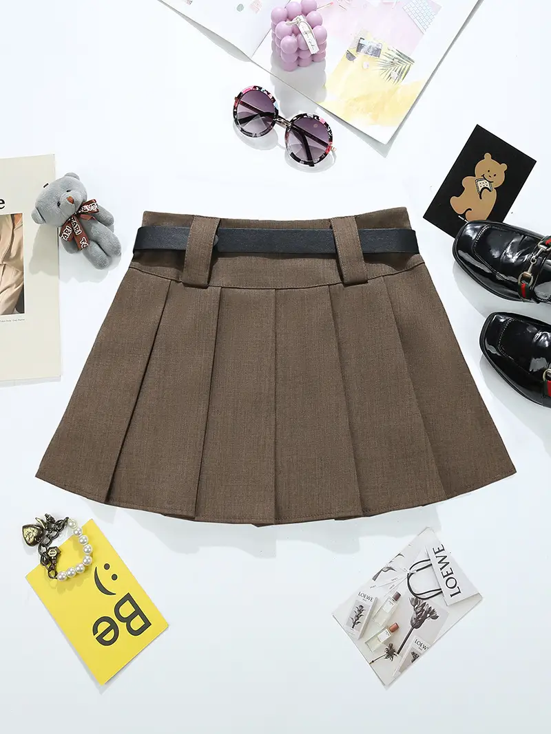 Black Pleated Skirt With Belt High Waist 2025 — feature 10