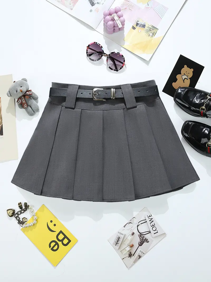 Black Pleated Skirt With Belt High Waist 2025 — feature 4