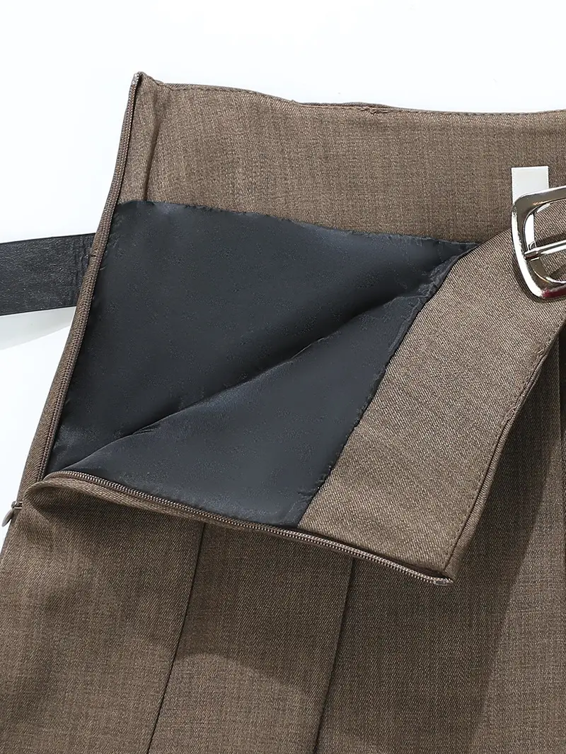 Black Pleated Skirt With Belt High Waist 2025 — feature 6