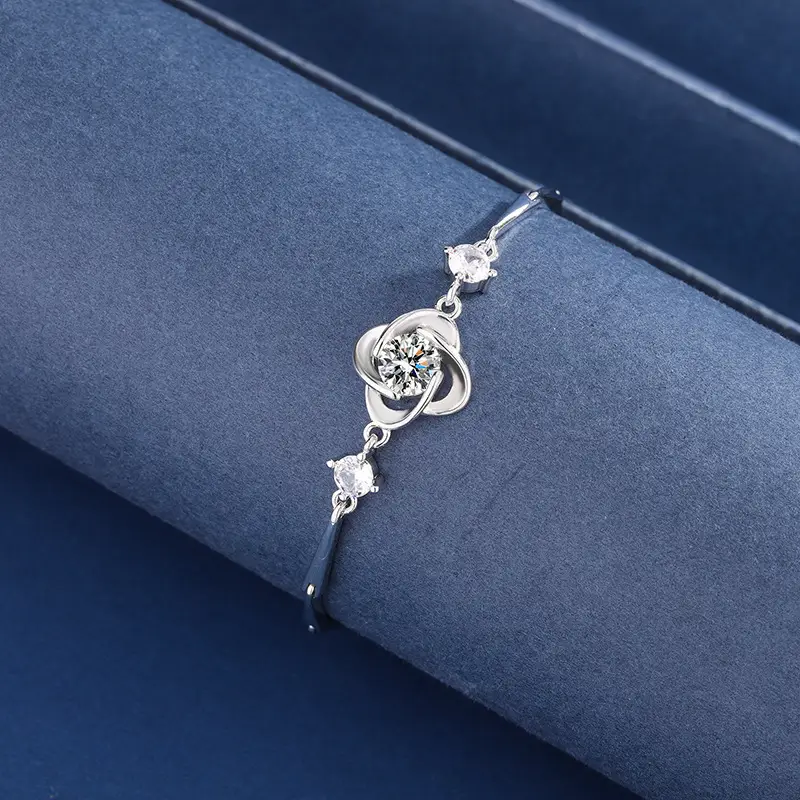 Women's Lucky Four-Leaf Clover Necklace Set Blue Elegant - Image 7