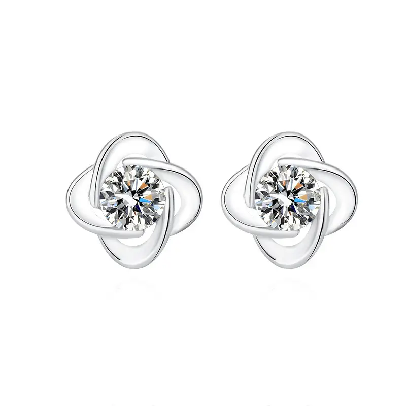 Women's Lucky Four-Leaf Clover Necklace Set Blue Elegant - Image 9