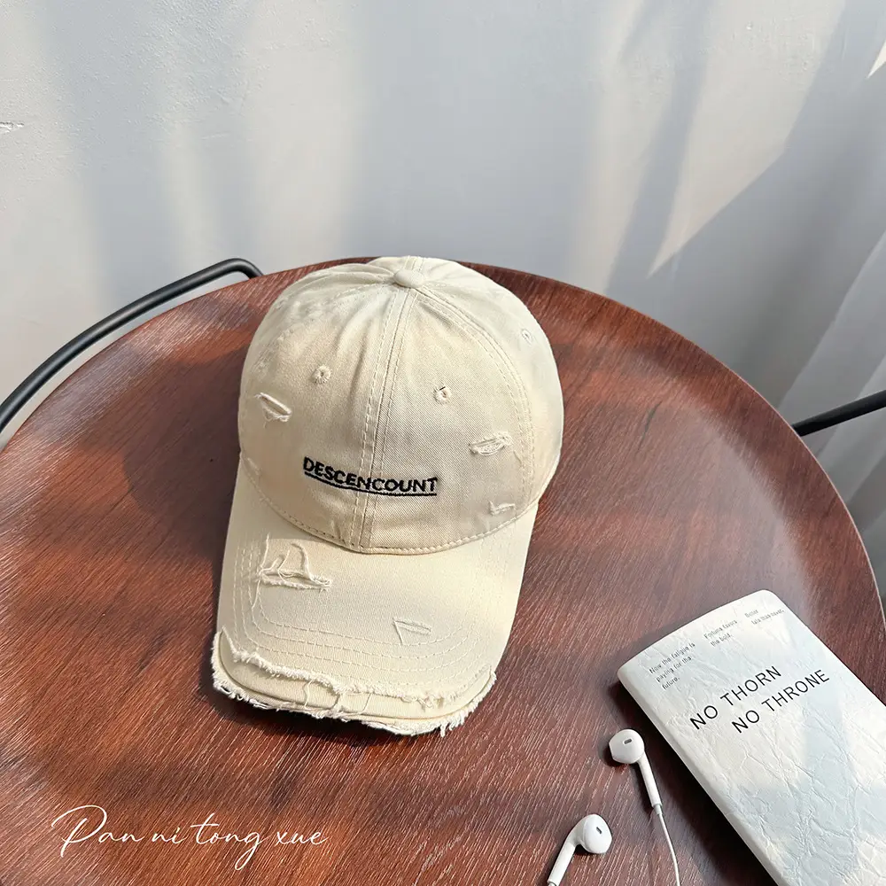 Korean Letter Embroidered Baseball Caps for Men Women