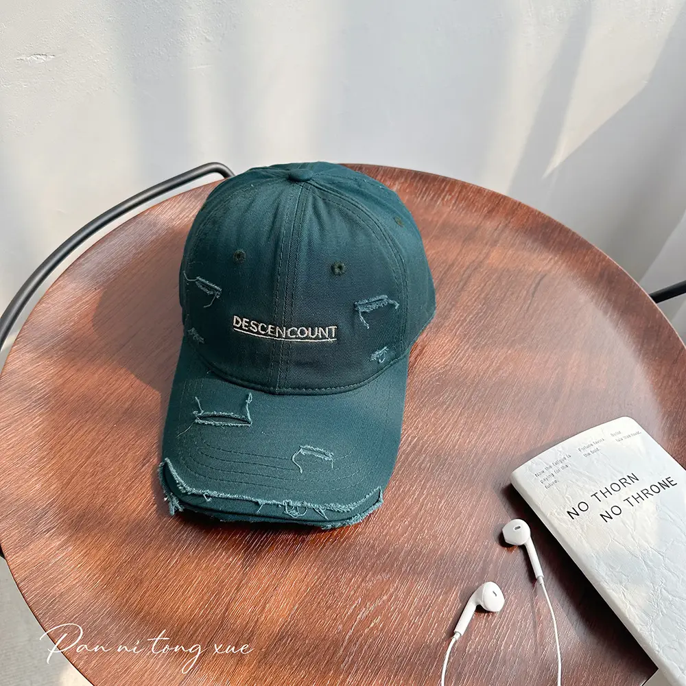 Korean Letter Embroidered Baseball Caps for Men Women
