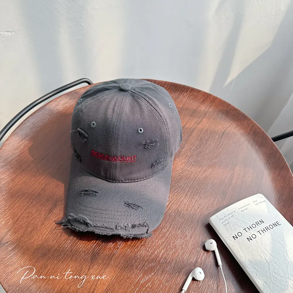 Korean Letter Embroidered Baseball Caps for Men Women