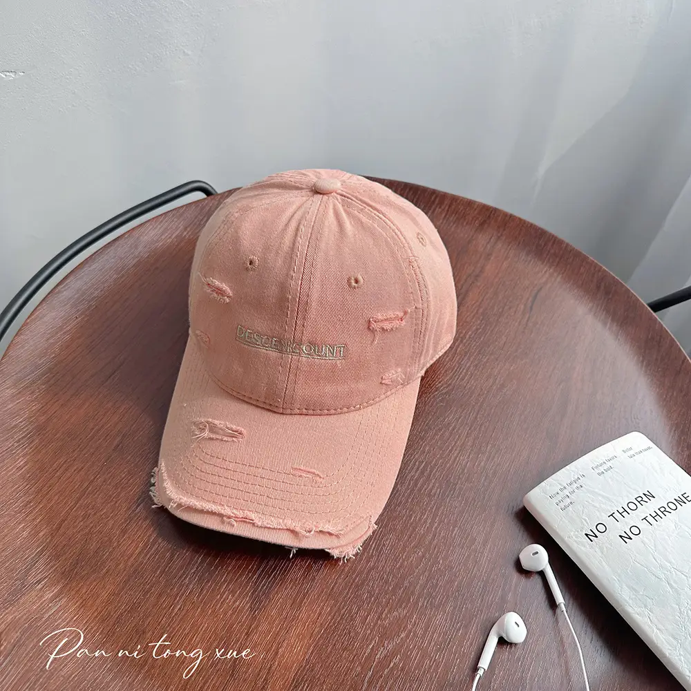 Korean Letter Embroidered Baseball Caps for Men Women