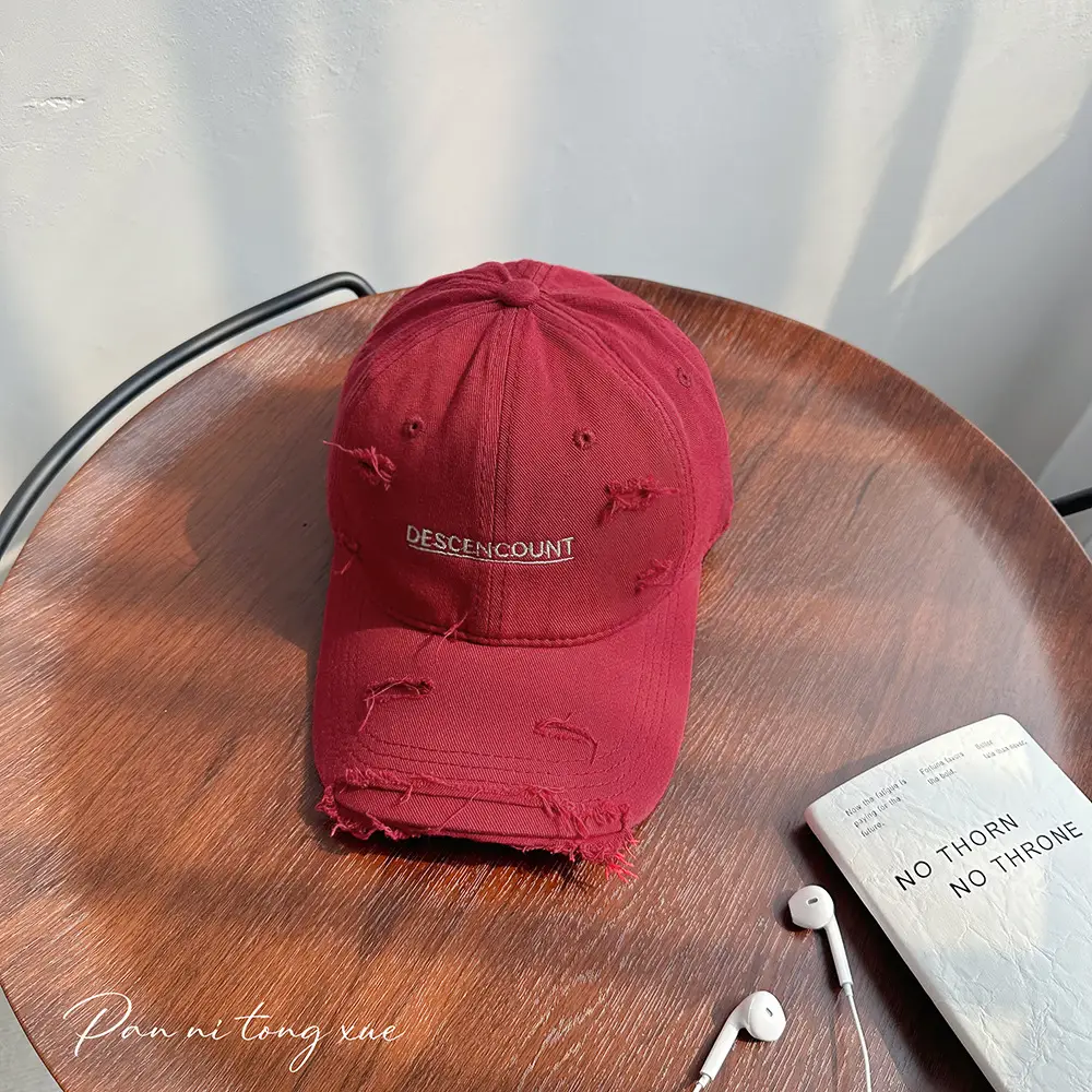 Korean Letter Embroidered Baseball Caps for Men Women