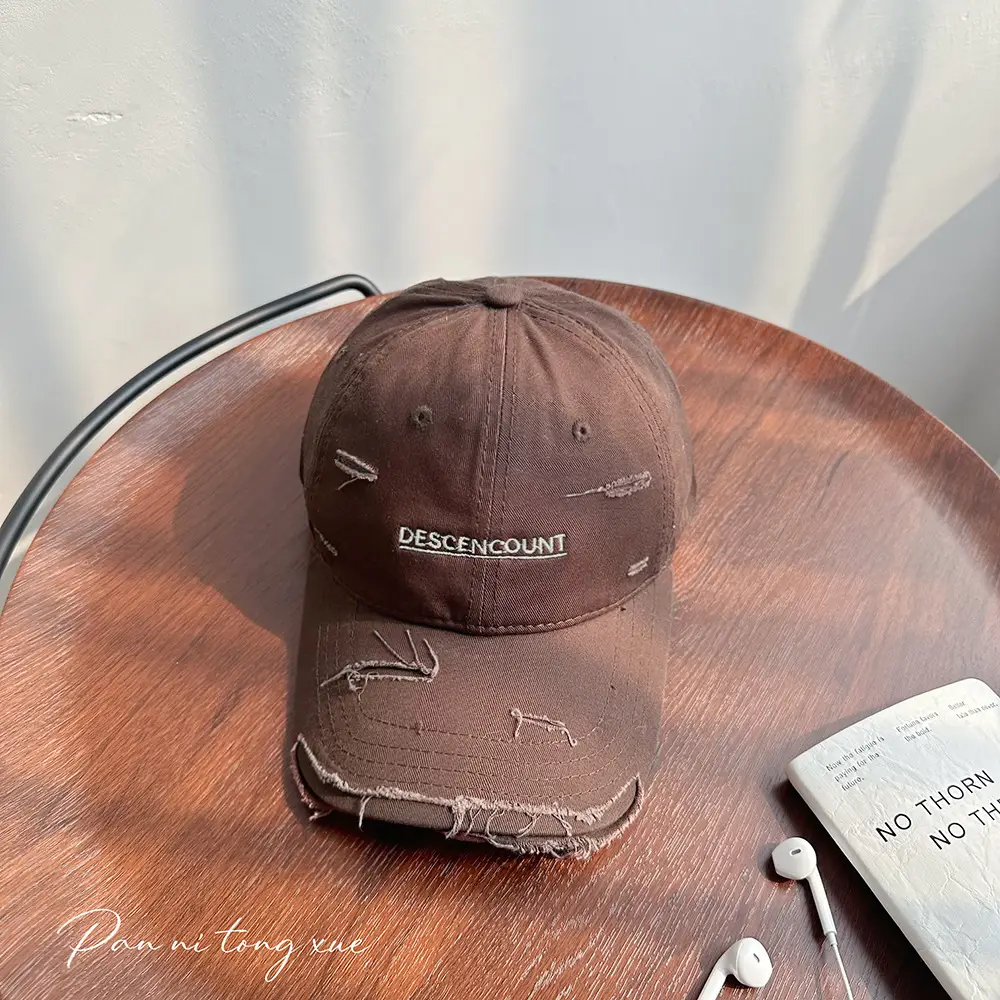 Korean Letter Embroidered Baseball Caps for Men Women