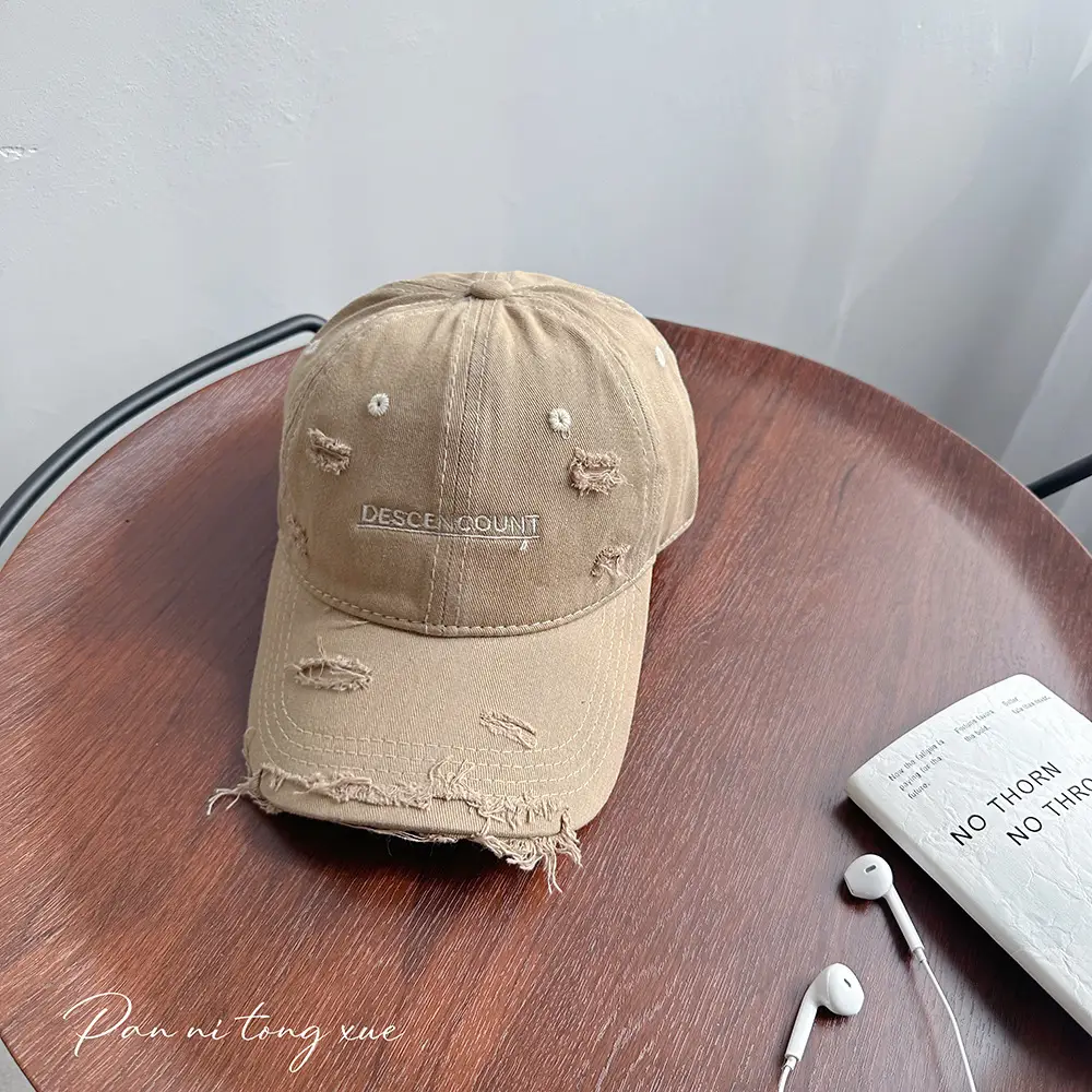 Korean Letter Embroidered Baseball Caps for Men Women