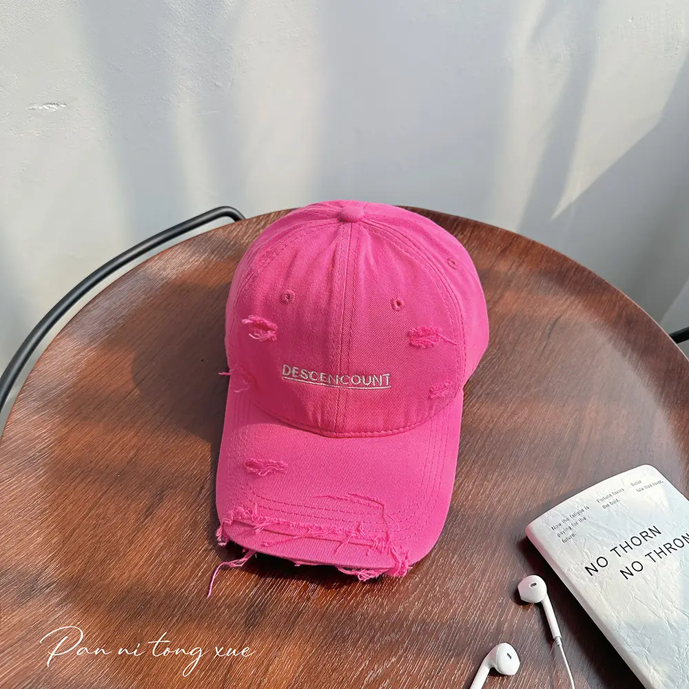 Korean Letter Embroidered Baseball Caps for Men Women