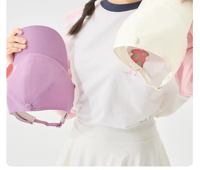 Pink Cotton Peaked Cap for Girls Spring Summer — feature 25