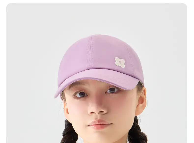 Pink Cotton Peaked Cap for Girls Spring Summer — feature 34