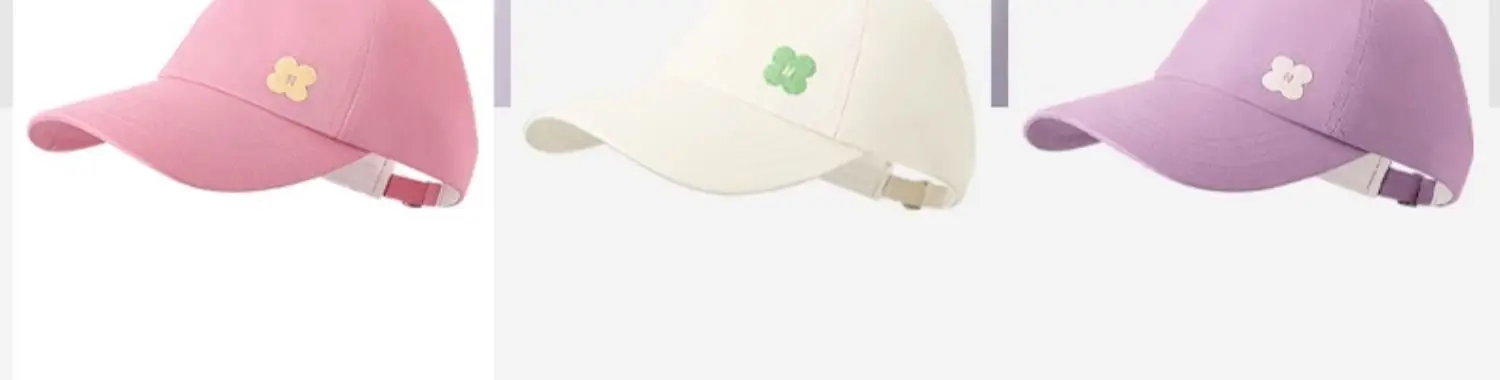 Pink Cotton Peaked Cap for Girls Spring Summer — feature 6