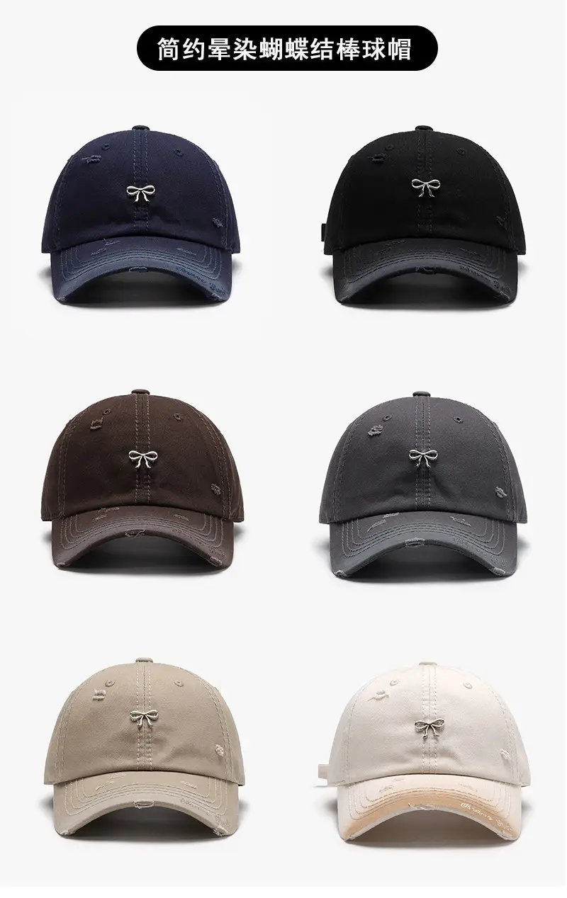 Women Bow Embroidered Baseball Cap Beige — feature 2