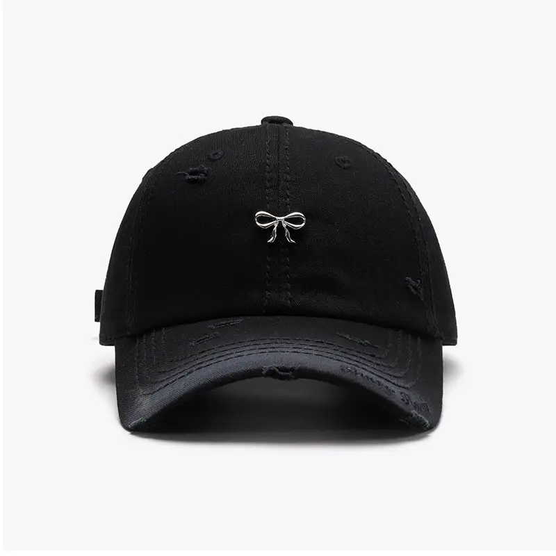 Women Bow Embroidered Baseball Cap Beige — feature 8
