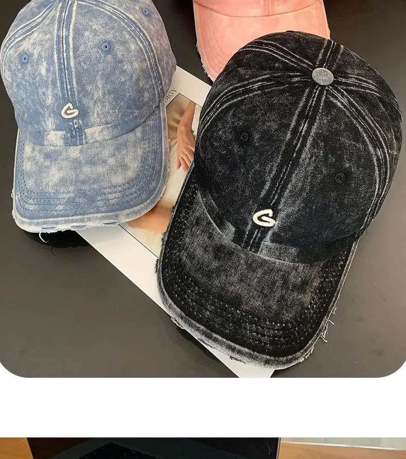 Pink Vintage Baseball Cap Women Wide Brim — feature 5