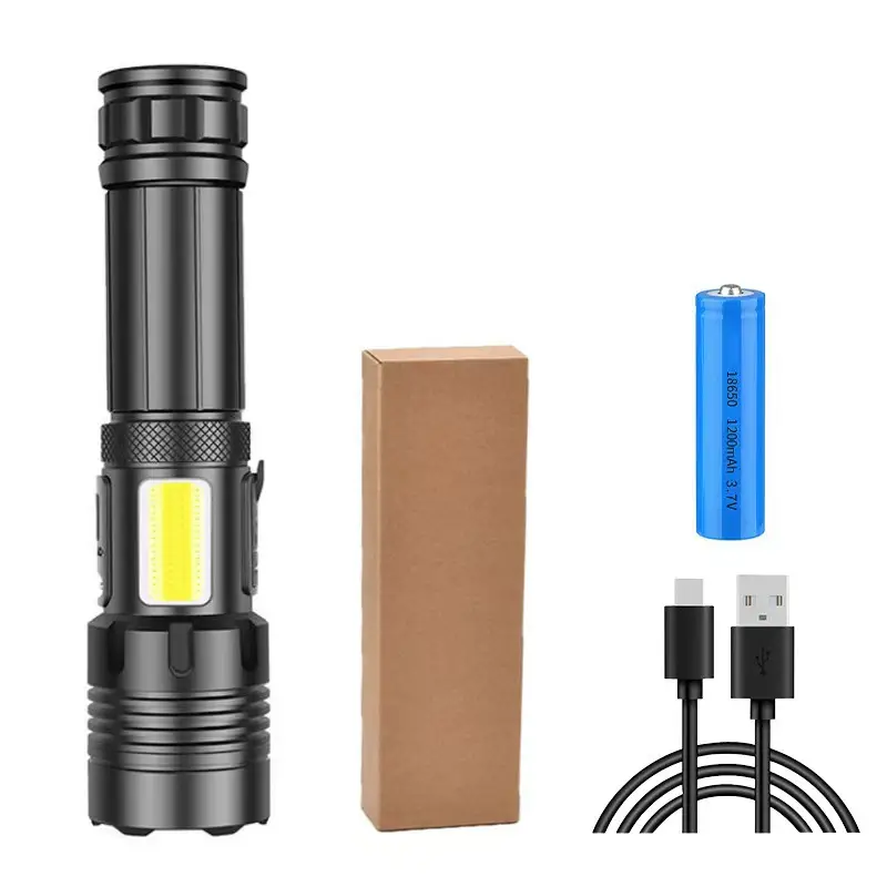 Super Bright Aluminum Flashlight with USB Rechargeable - Image 2
