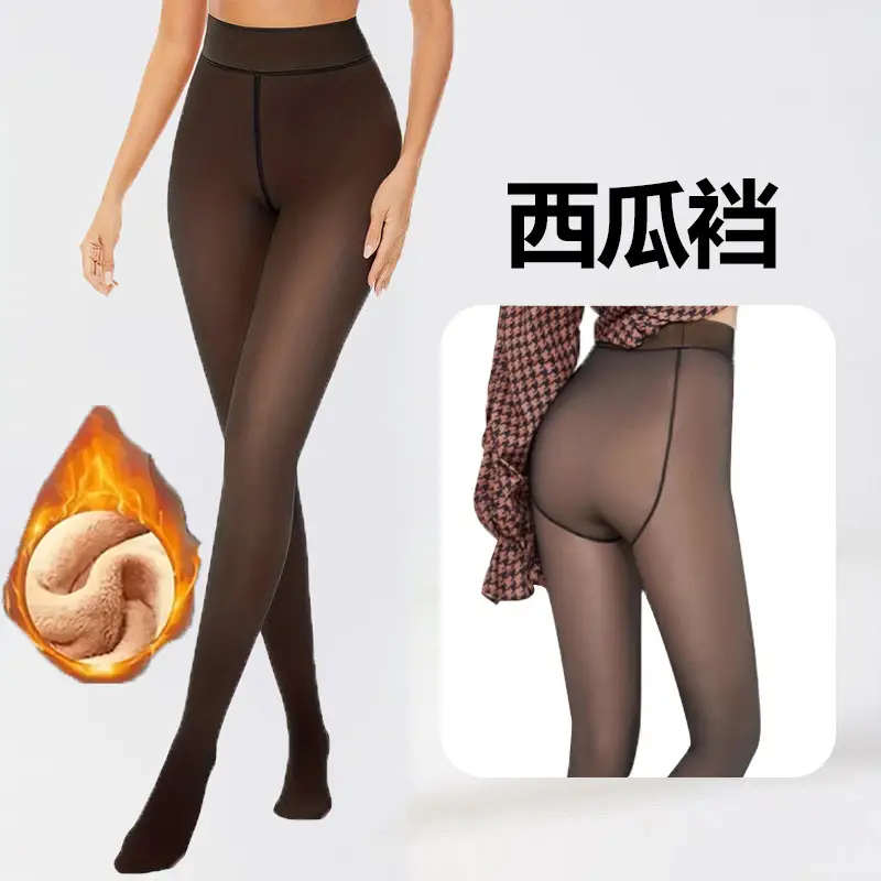 Cross-Border Popular Spring and Autumn Style 85g Thin Polyester Sheer Pantyhose with a Fake-Skin Effect in Black — feature 1
