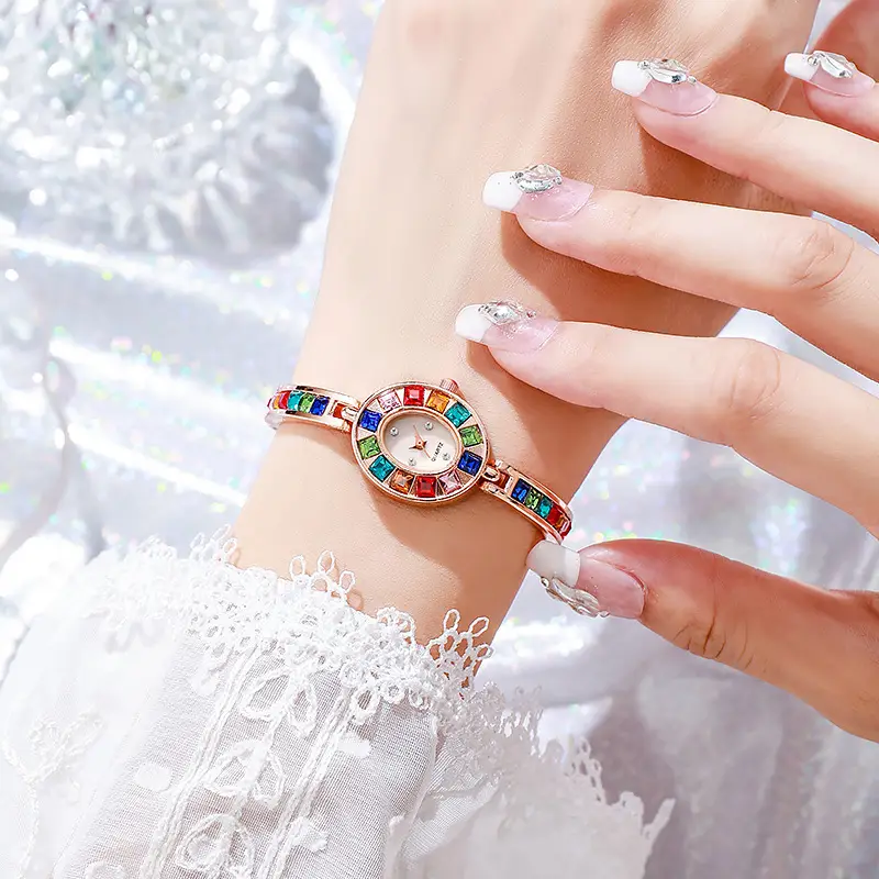 Gold Crystal Bracelet Watch for Women