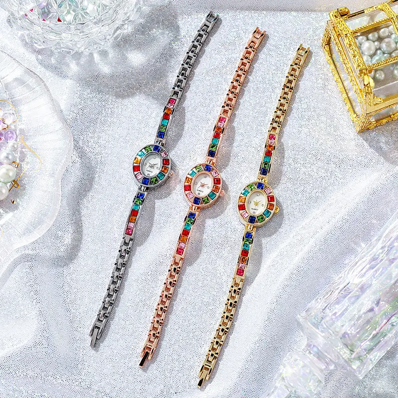 Gold Crystal Bracelet Watch for Women
