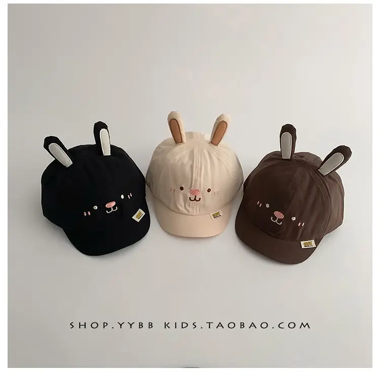 Cute Pink Rabbit Cap for Kids Blue with Bunny Ears — feature 10