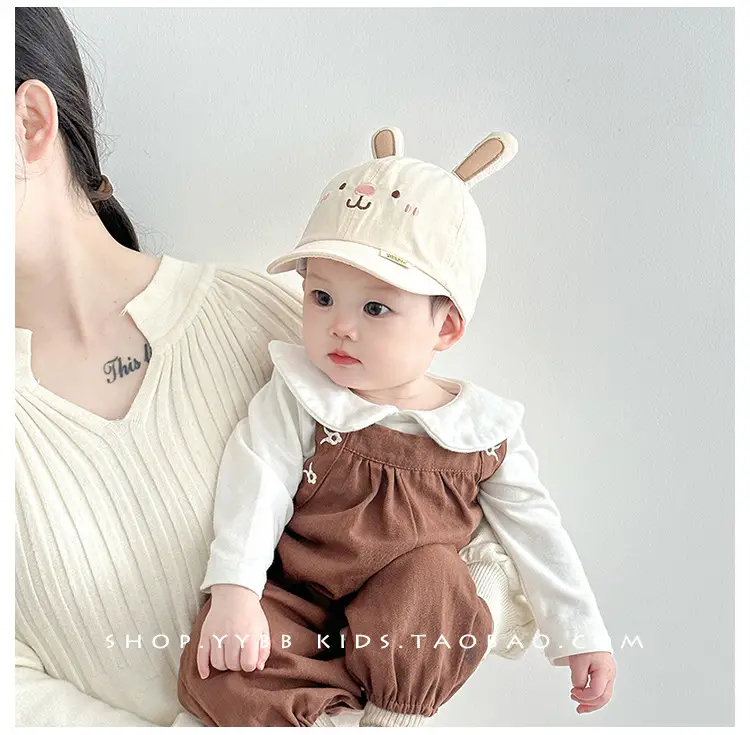 Cute Pink Rabbit Cap for Kids Blue with Bunny Ears — feature 2