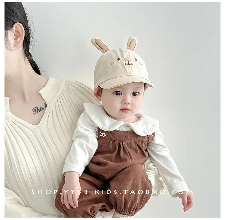 Cute Pink Rabbit Cap for Kids Blue with Bunny Ears — feature 3
