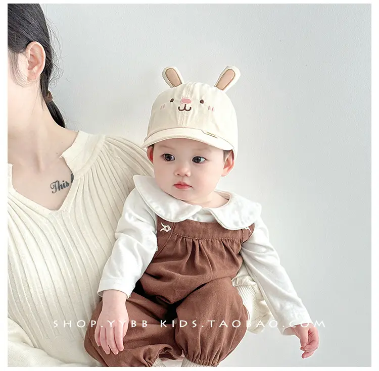 Cute Pink Rabbit Cap for Kids Blue with Bunny Ears — feature 5