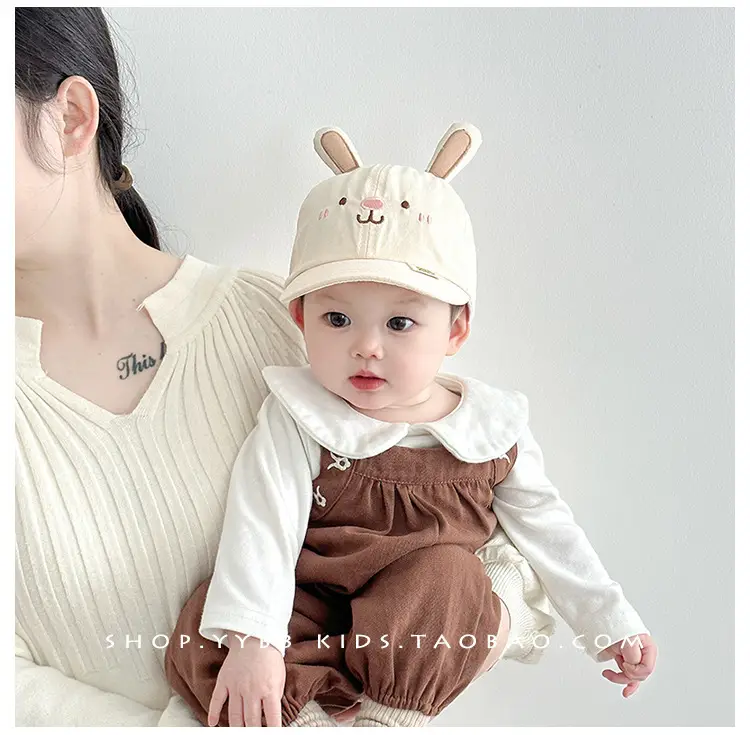 Cute Pink Rabbit Cap for Kids Blue with Bunny Ears — feature 6