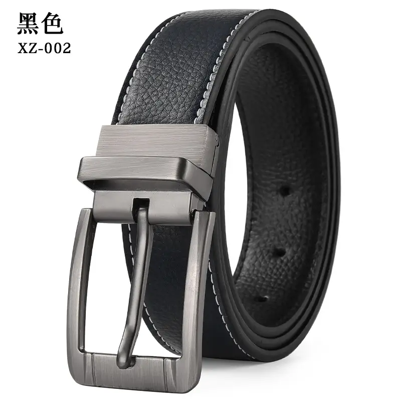 Men's Brown Leather Belt with Silver Buckle - Image 13