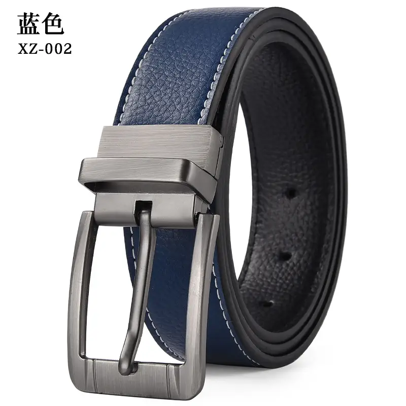 Men's Brown Leather Belt with Silver Buckle - Image 4
