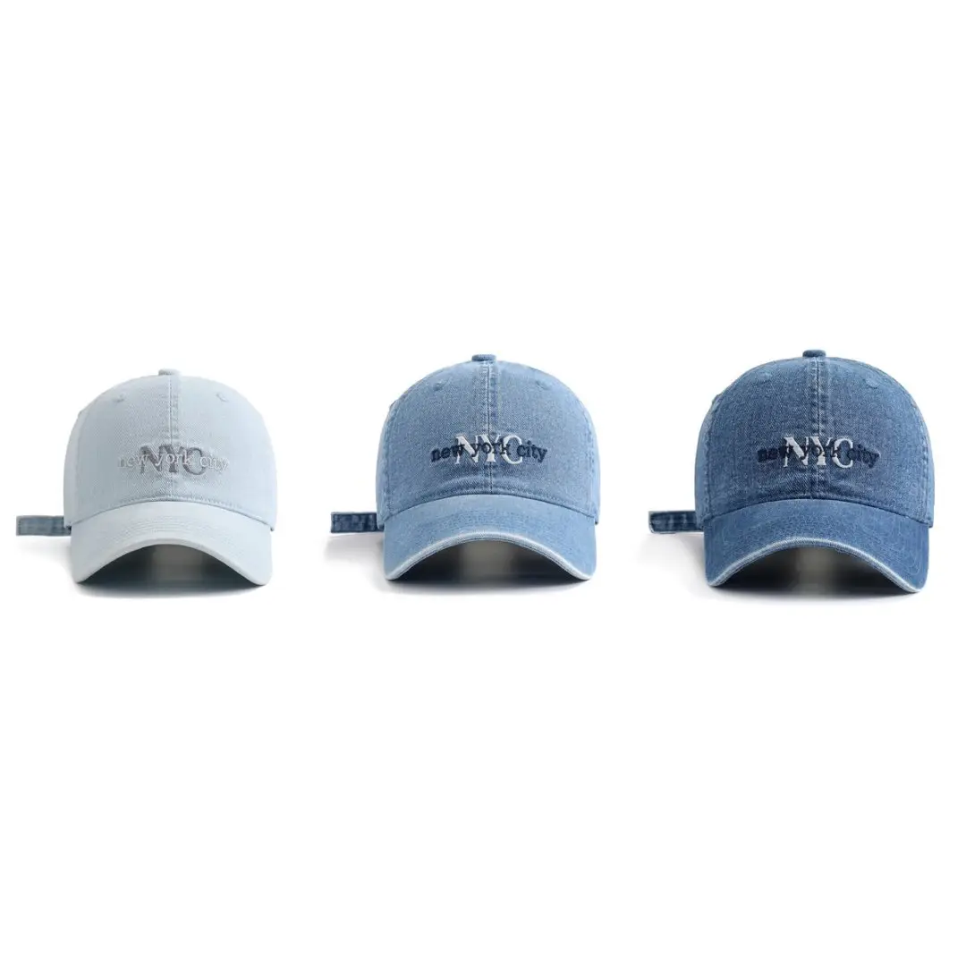 American Vintage Denim Baseball Cap Women Spring Summer NYC Letter Deep Top Big Head Cap Men Sunscreen Hat - Image 7