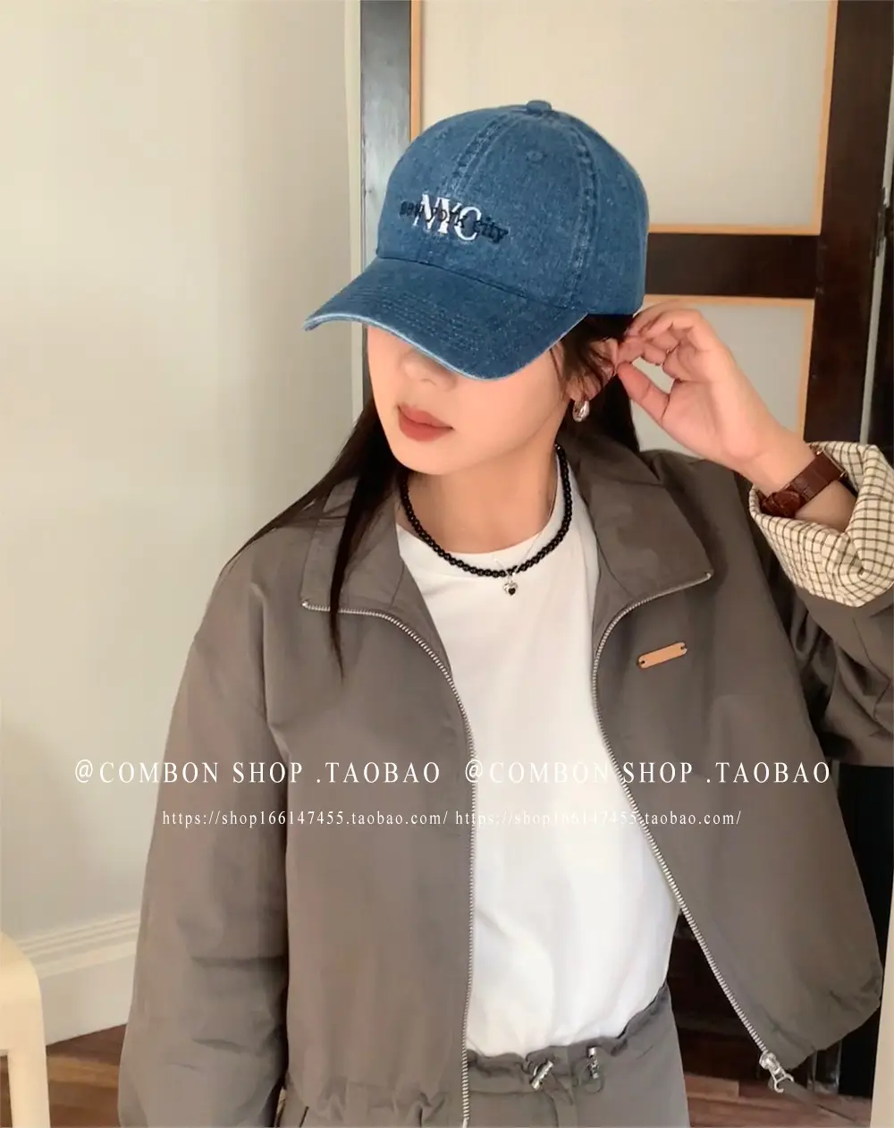 American Vintage Denim Baseball Cap Women Spring Summer NYC Letter Deep Top Big Head Cap Men Sunscreen Hat โ feature 10