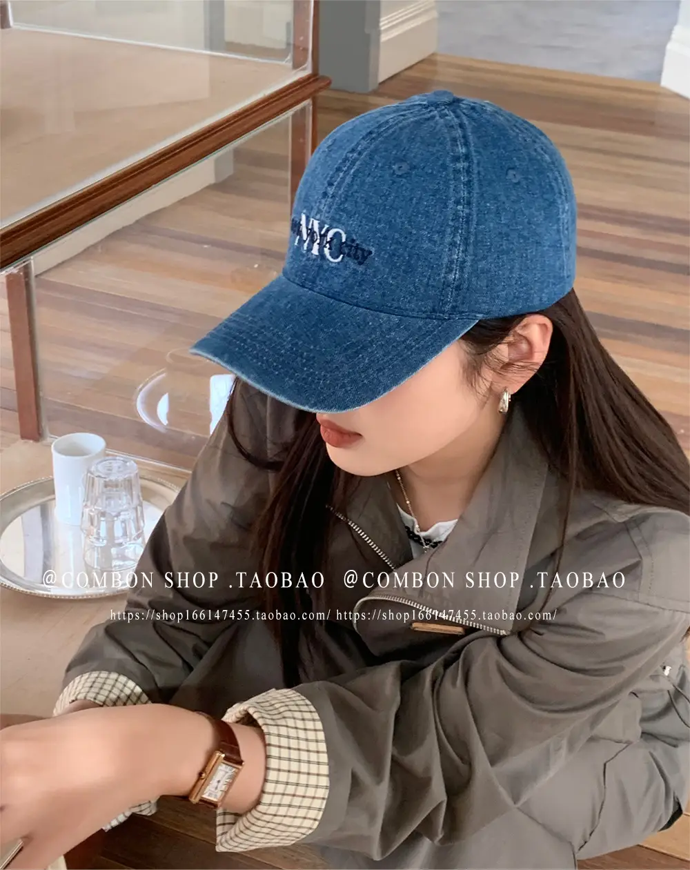 American Vintage Denim Baseball Cap Women Spring Summer NYC Letter Deep Top Big Head Cap Men Sunscreen Hat โ feature 11