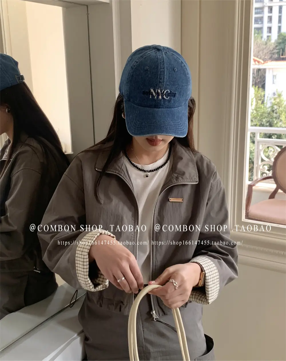American Vintage Denim Baseball Cap Women Spring Summer NYC Letter Deep Top Big Head Cap Men Sunscreen Hat โ feature 13