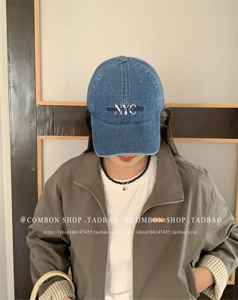 American Vintage Denim Baseball Cap Women Spring Summer NYC Letter Deep Top Big Head Cap Men Sunscreen Hat โ feature 17