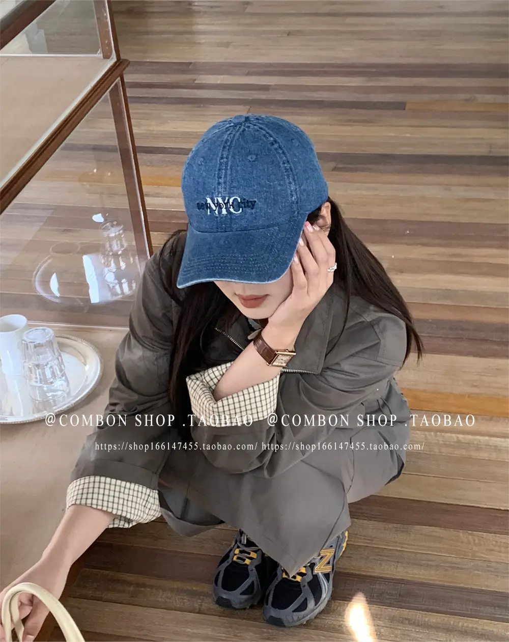 American Vintage Denim Baseball Cap Women Spring Summer NYC Letter Deep Top Big Head Cap Men Sunscreen Hat โ feature 18