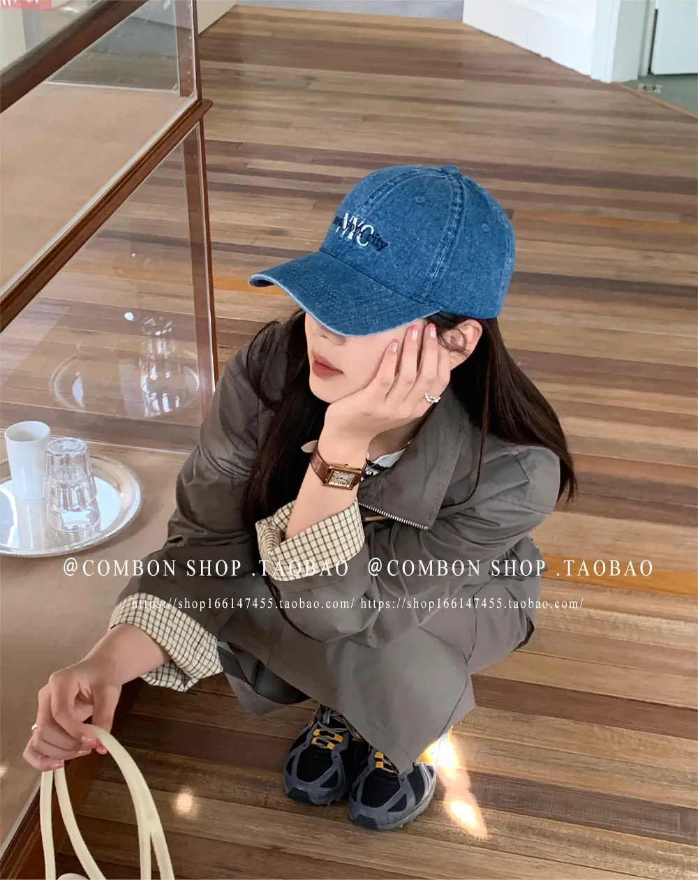 American Vintage Denim Baseball Cap Women Spring Summer NYC Letter Deep Top Big Head Cap Men Sunscreen Hat โ feature 22