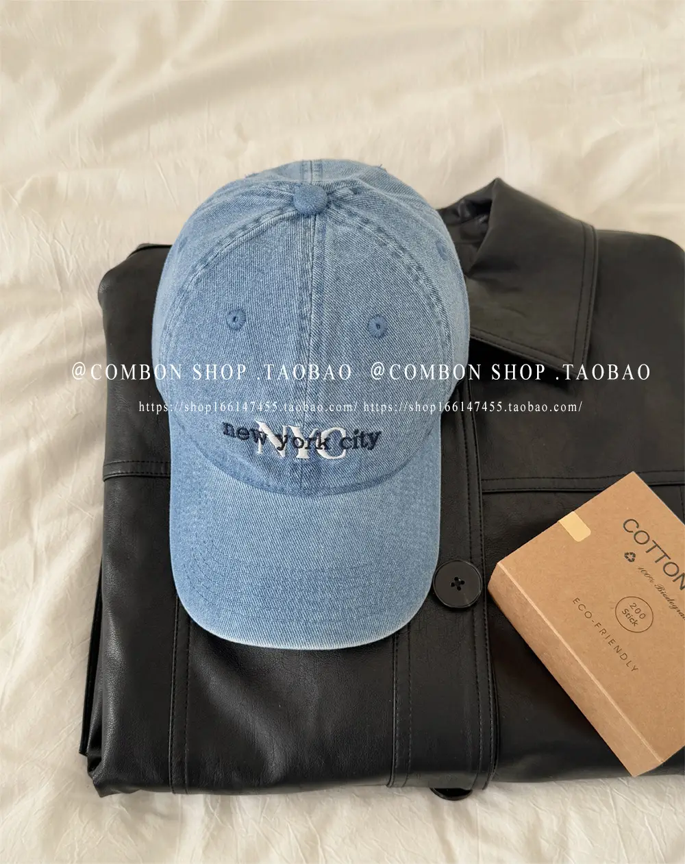 American Vintage Denim Baseball Cap Women Spring Summer NYC Letter Deep Top Big Head Cap Men Sunscreen Hat โ feature 26