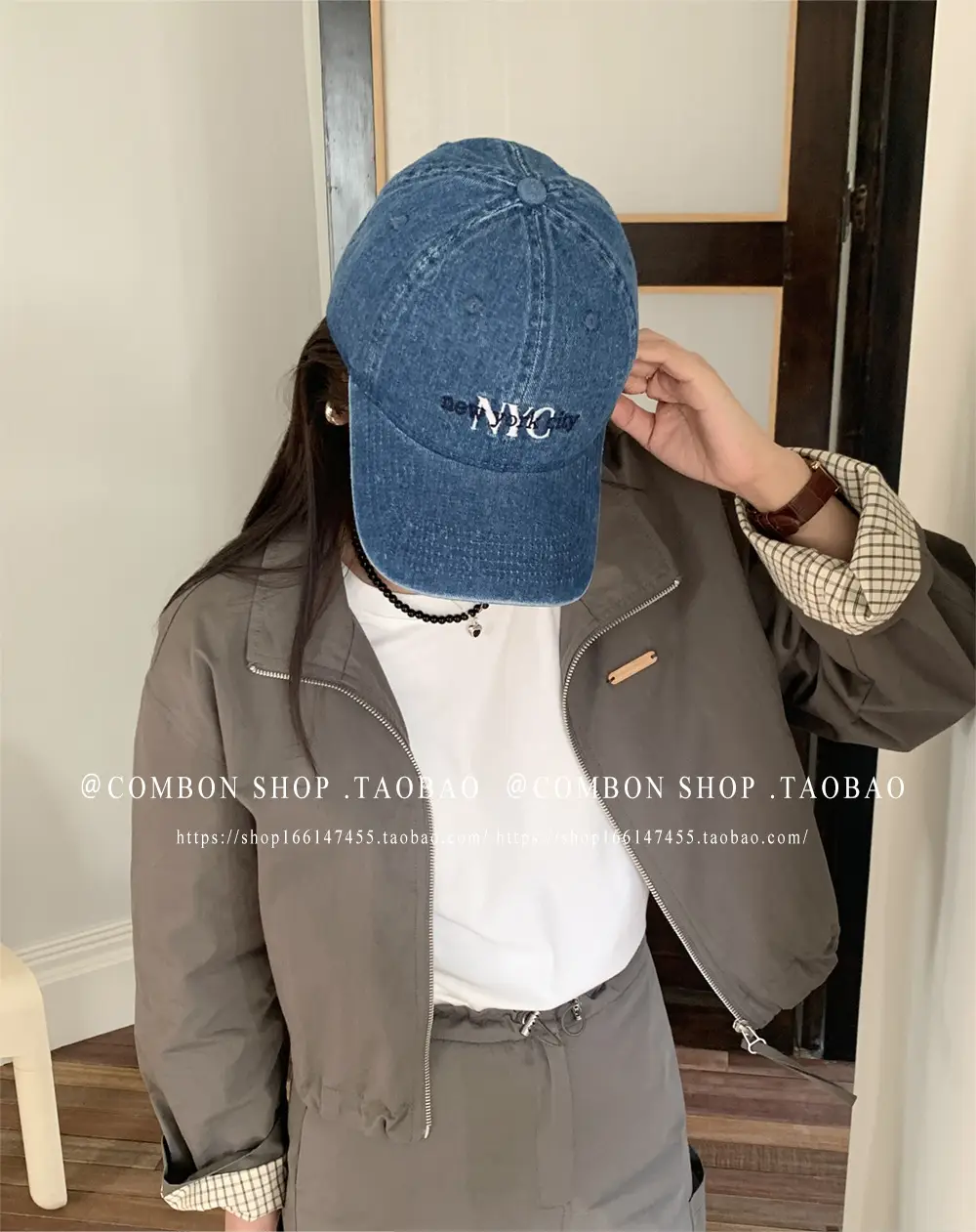 American Vintage Denim Baseball Cap Women Spring Summer NYC Letter Deep Top Big Head Cap Men Sunscreen Hat โ feature 7