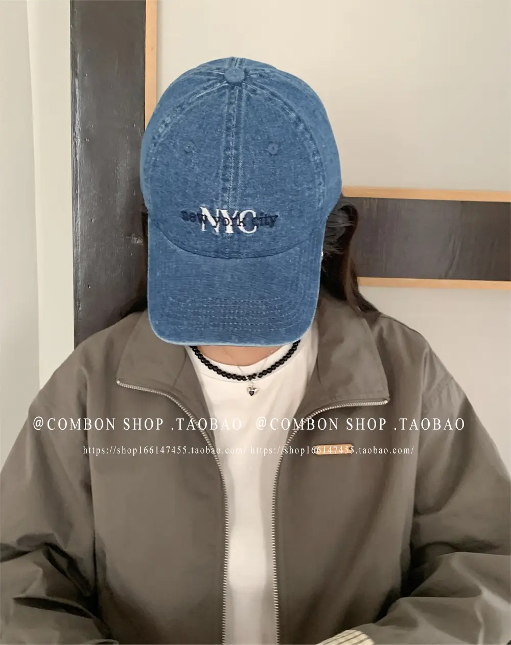 American Vintage Denim Baseball Cap Women Spring Summer NYC Letter Deep Top Big Head Cap Men Sunscreen Hat โ feature 9