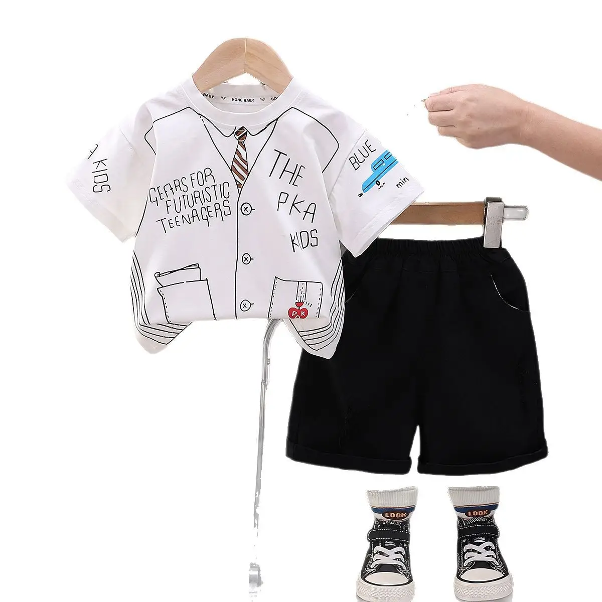 Baby Summer T-Shirt Painting Suit Pink White 2025 - Image 5