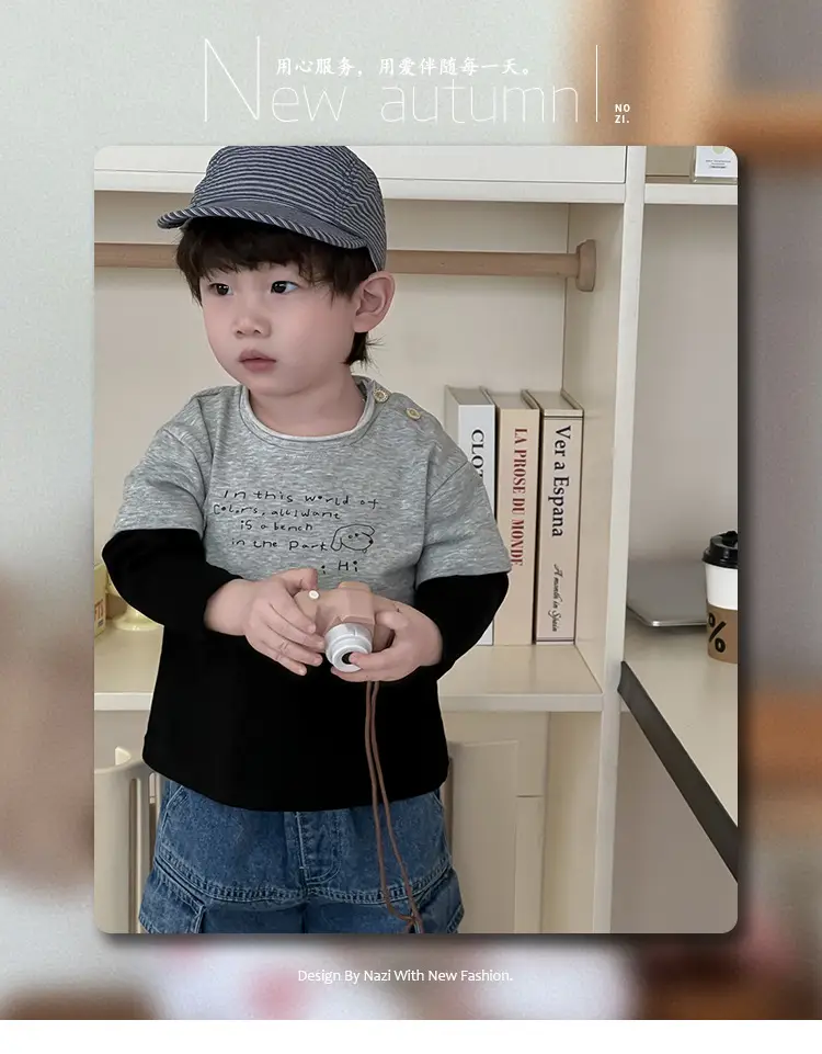 Kids Long Sleeve T-Shirt Jeans Suit Autumn New Korean Style Boys — feature 1