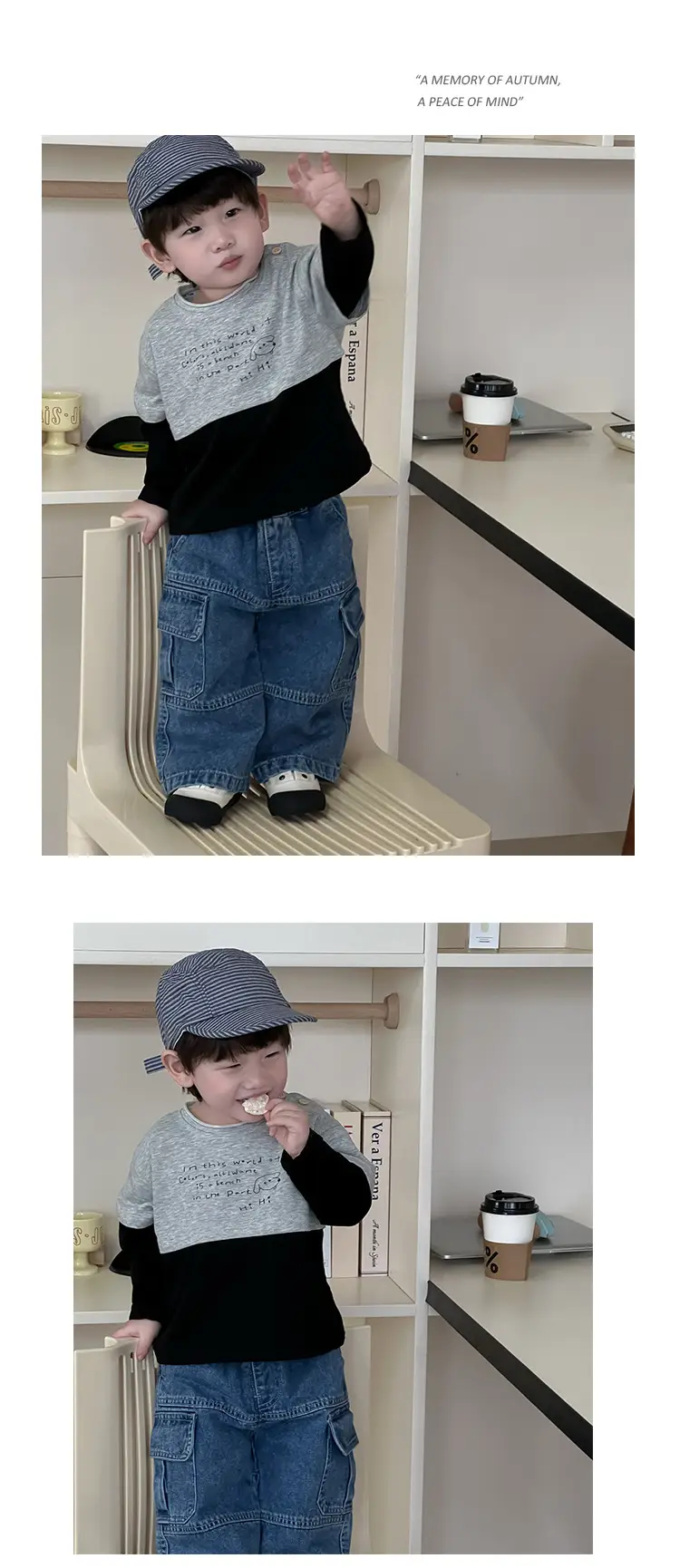 Kids Long Sleeve T-Shirt Jeans Suit Autumn New Korean Style Boys — feature 7
