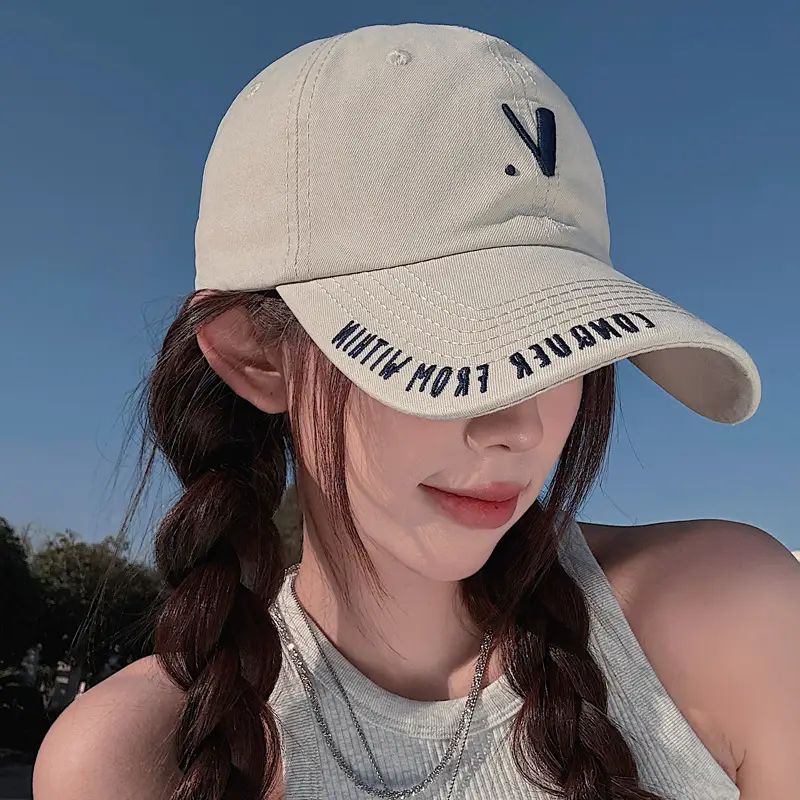 Korean-style Black Baseball Cap with Wide Brim for Men Women - Image 9