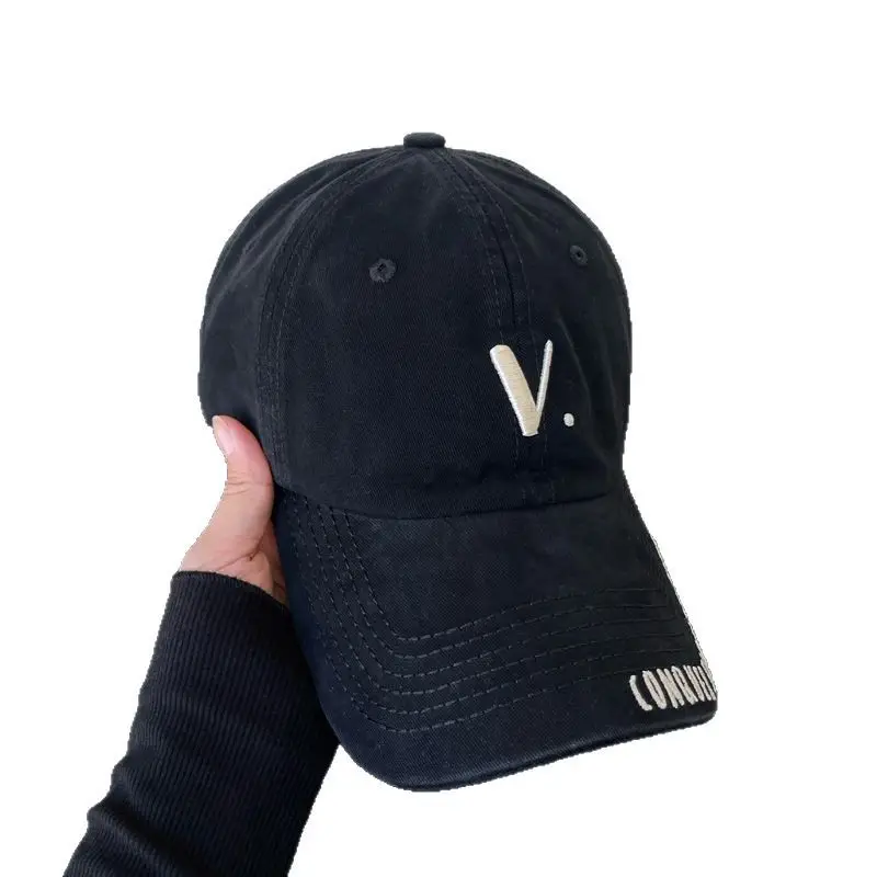 Korean-style Black Baseball Cap with Wide Brim for Men Women - Image 10