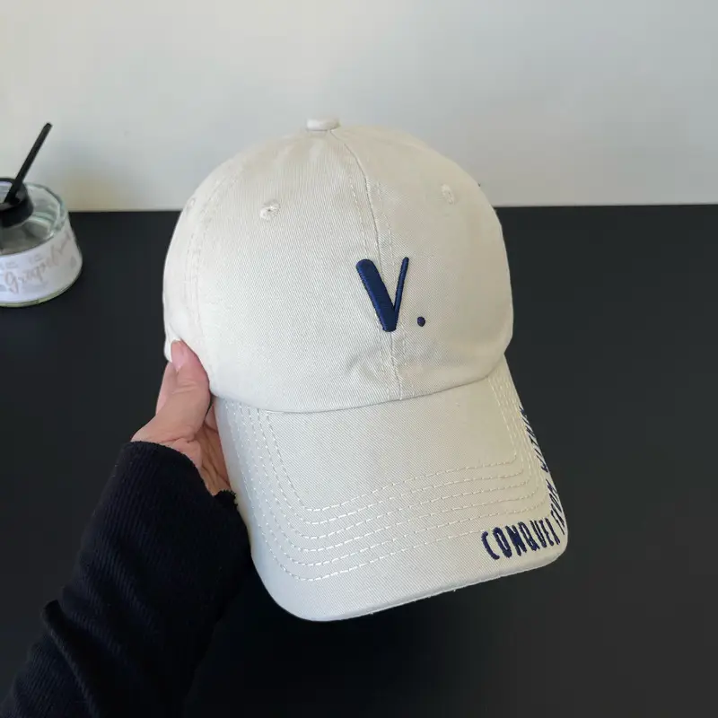 Korean-style Black Baseball Cap with Wide Brim for Men Women - Image 2