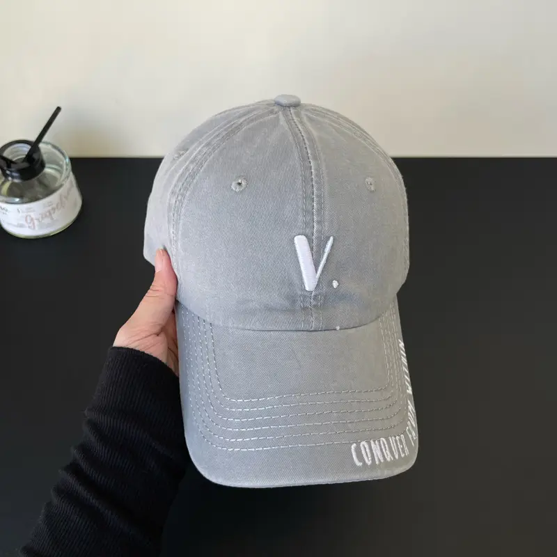 Korean-style Black Baseball Cap with Wide Brim for Men Women - Image 5