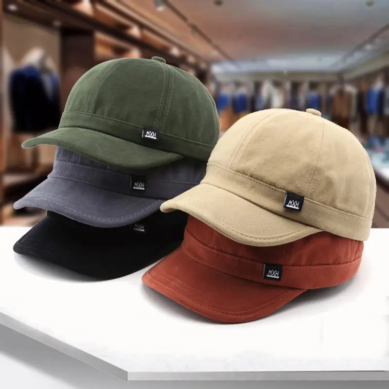 Men's Japanese Sunshade Cap Khaki Short Bristle Baseball - Image 6